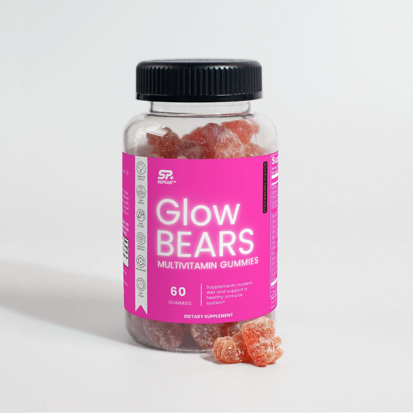 GlowBEARS Multivitamin Gummies, multivitamin gummies for daily wellness, dietary supplement, 60 gummies in a bottle.