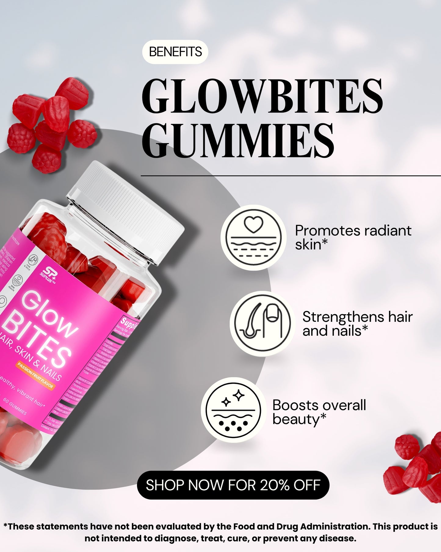 Hair Skin and Nails Gummies | GLOWBITES
